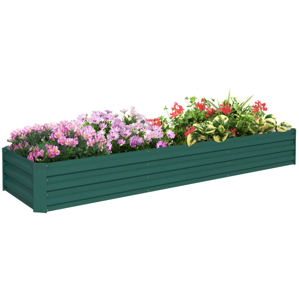 Fioriera Rettangolare da Giardino ¨C Xylo ¨C Acciaio Galvanizzato Verde 240x60x30 cm
