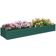 Fioriera Rettangolare da Giardino ¨C Xylo ¨C Acciaio Galvanizzato Verde 240x60x30 cm