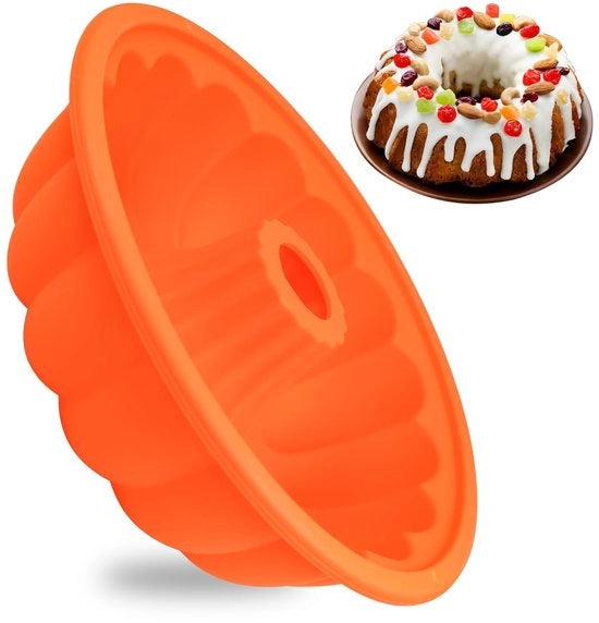 Forma per dolce Kugelhopf da 24 x 24 x 7,5 cm in silicone - Antiaderente - Ideale per mousse e brownies - Perfetta per feste
