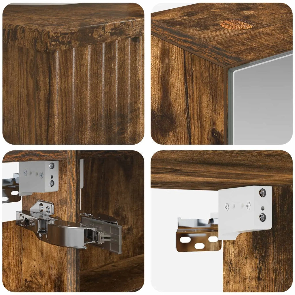 Set di mobili per il bagno 5 pz Rovere Fumo 3407243