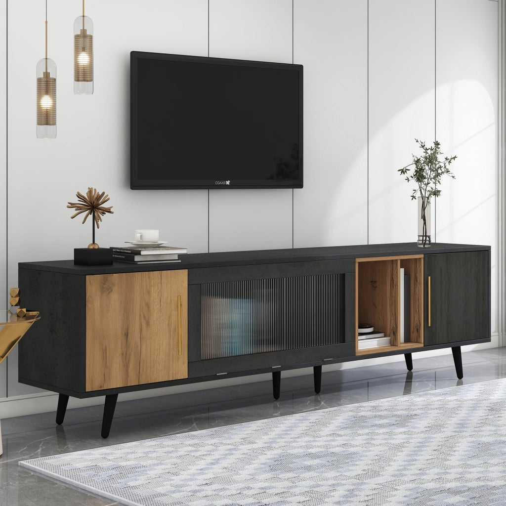 MOBILE TV 200x40x55,5 cm MDF Grigio e Marrone