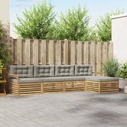 Set di divani da esterno 5 pz Bianco e Grigio Chiaro Poliestere 3390311