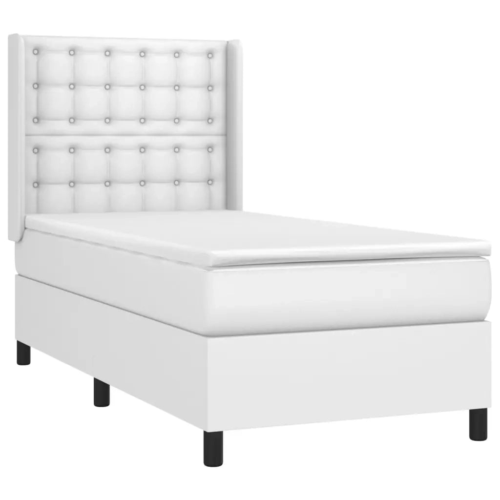 Giroletto Molle con Materasso e LED Bianco 100x200cm Similpelle 3139368