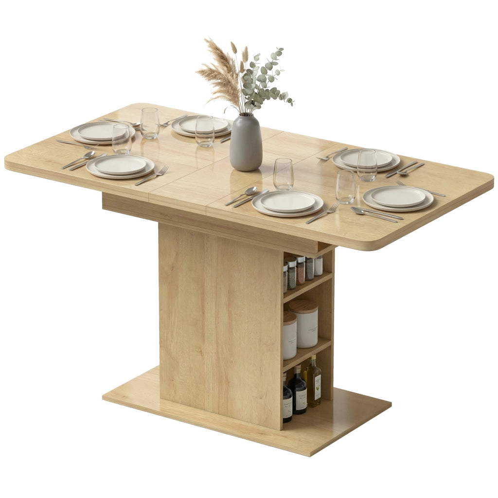Tavolo da pranzo allungabile ¨C Xylo ¨C 110-130cm legno naturale con 6 mensole