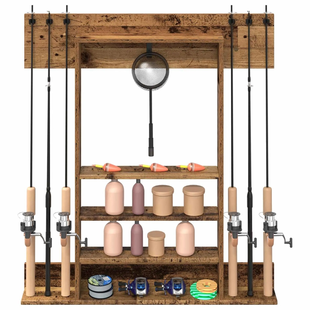 Supporto per canna da pesca da parete Legno ingegnerizzato 3429723