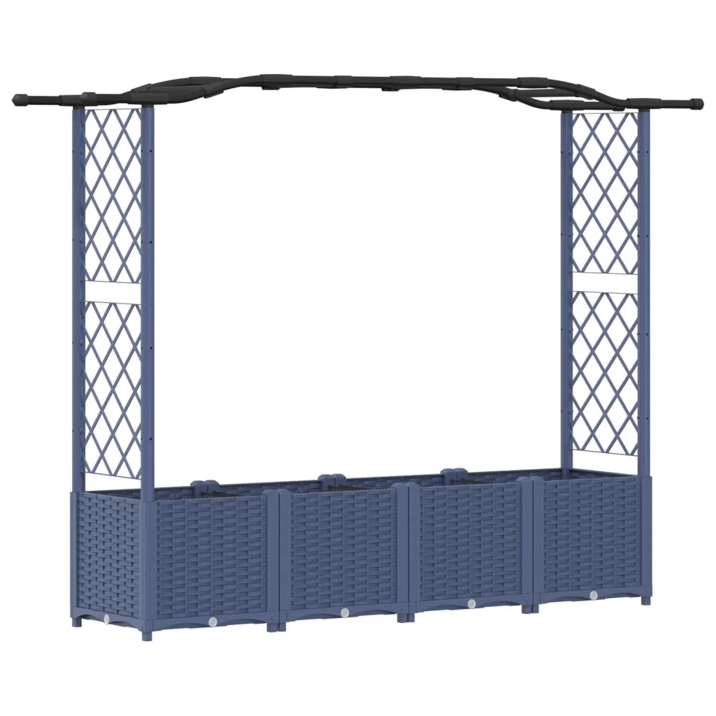 Letto Rialzato con Griglia e Tetto Grigio 204 x 40 x 141 cm PP 42032556
