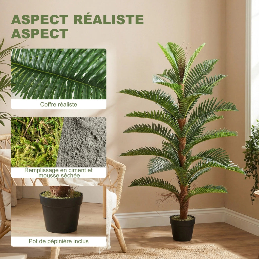 Palma Artificiale Decorativa ¨C Xylo ¨C 120 cm 24 Foglie Verde con Vaso