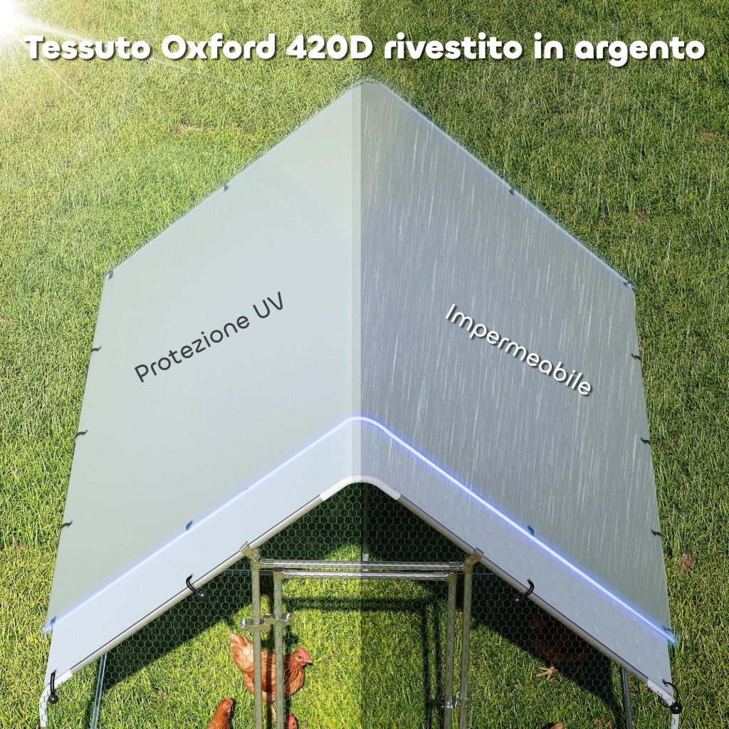 Pollaio per Galline ¨C zephmum ¨C Acciaio Zincato Argento 2x2x2 m