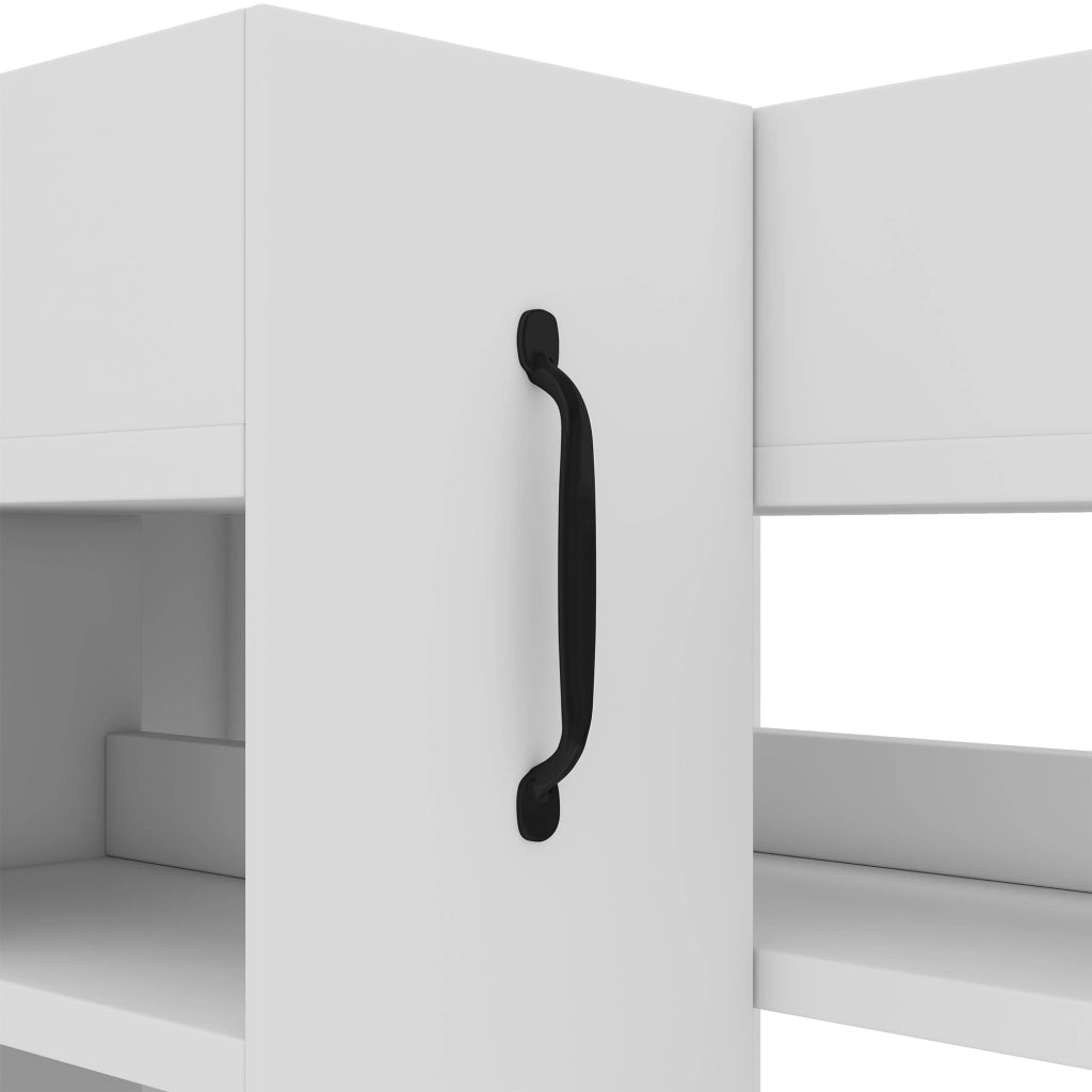 Libreria con 1 cassetto e 2 ripiani; ruote - per studio - 52×50×75 cm - bianco