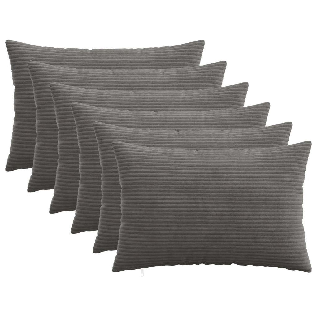 Federa 6 pcs HEERLEN Grigio Scuro 40 x 60 cm corduroy 909210