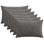 Federa 6 pcs HEERLEN Grigio Scuro 40 x 60 cm corduroy 909210