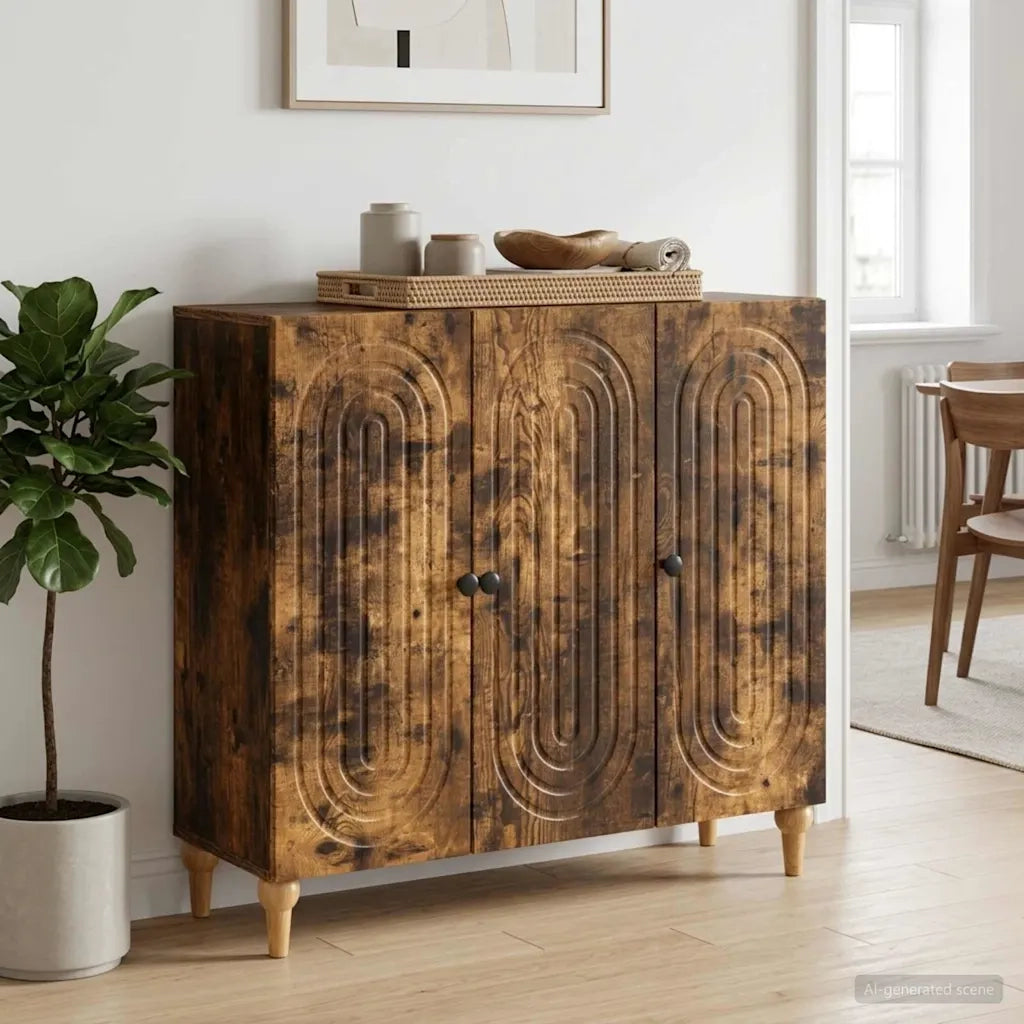 Credenza Rovere Fumo 89 x 34,5 x 80 cm Legno ingegnerizzato 894190