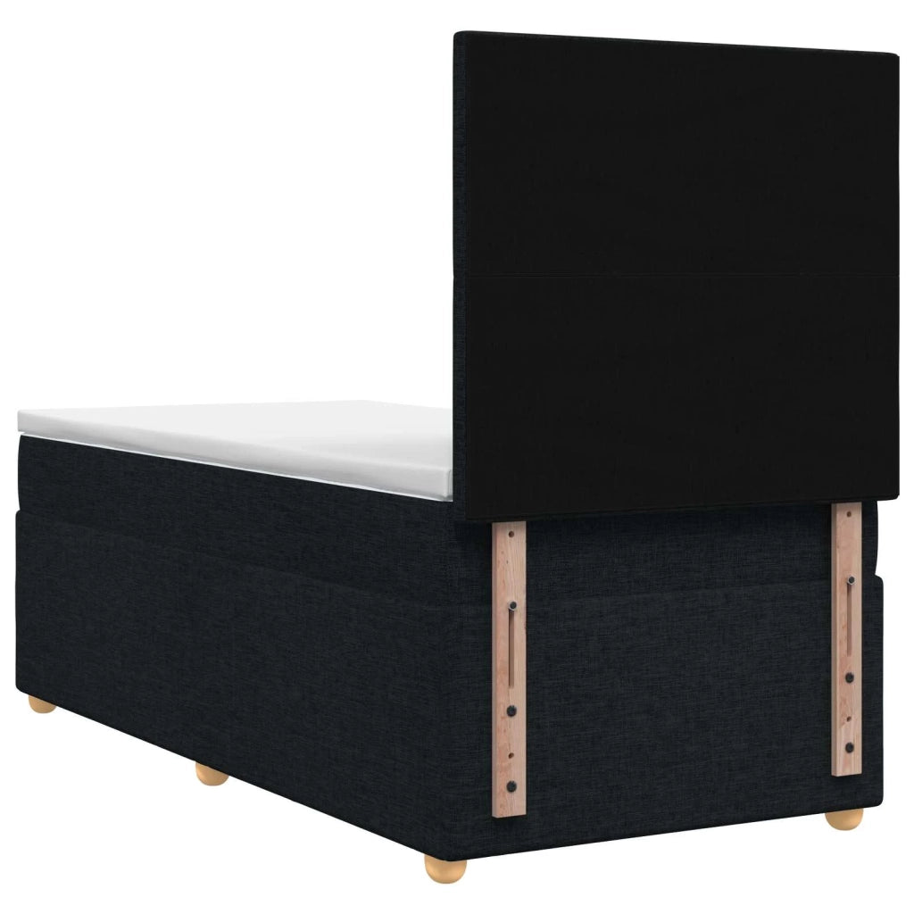 Letto box spring con materasso Nero 100 x 200 cm Tessuto 3455282