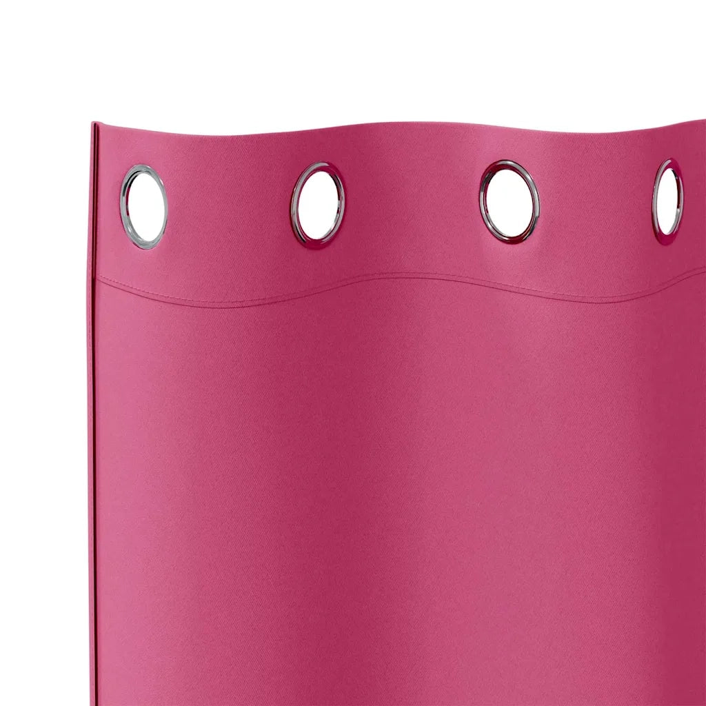 Tende Oscuranti | Tende Blackout con Anelli 2 pz Rosa Vivo 260 x 140 cm