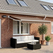 Tenda retrattile manuale con LED Tortora 3425702