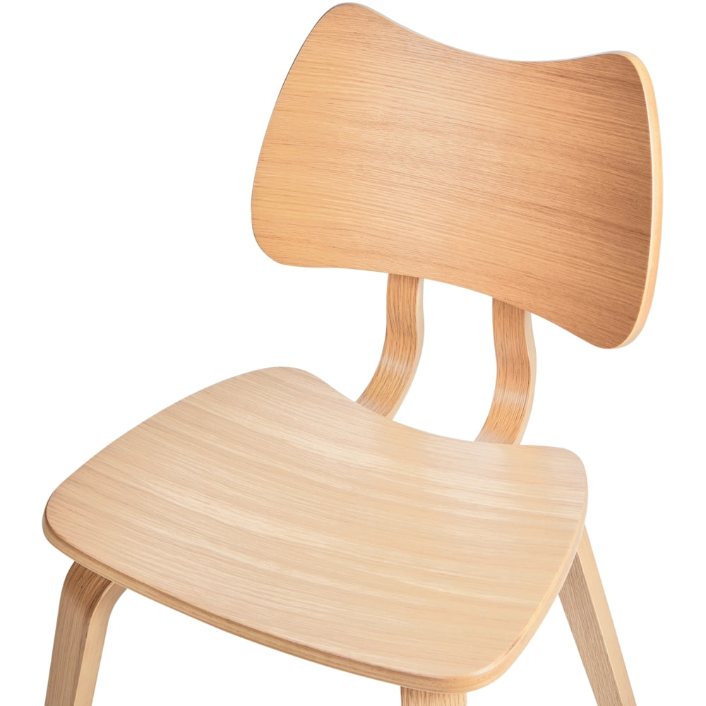 Set di 2 sedie da pranzo Struttura in legno di gomma marrone chiaro Mobili da cucina per sala da pranzo in stile retrò