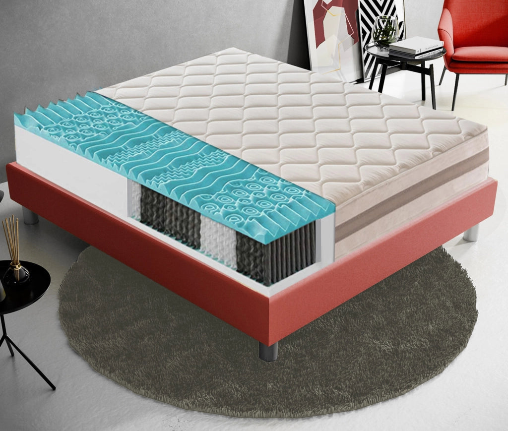 Materasso Matrimoniale 160x190 900 Molle insacchettate e memory foam 9 Zone differenziate Altezza 22 cm