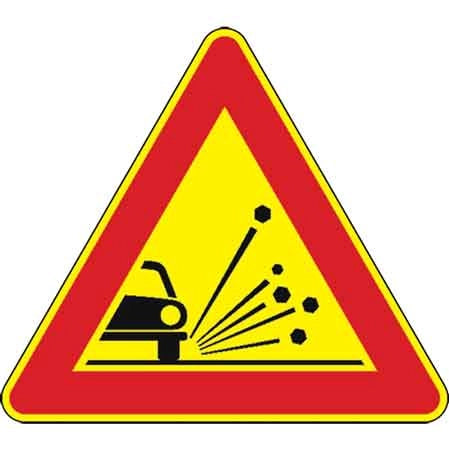 SEGNALE CANTIERE FIG. 390 'MATERIALE INSTABILE SULLA STRADA' 90 cm