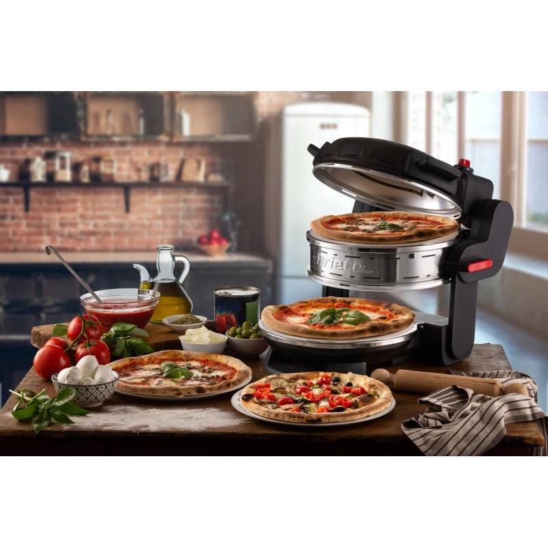 Forno pizza 2300W - 2 pizze in 4 minuti - 2 pietre refrattarie - Nero