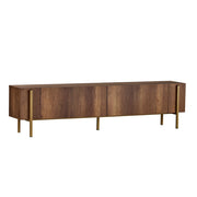 Porta TV in legno "Nexus" - 180 x 30 x 45 cm - Noce barocco oro