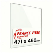 471 x 465 x 4 mm - Vetro per stufa a legna - vetro camino di ricambio - vetro per caminetto resistente al fuoco - France Vitre