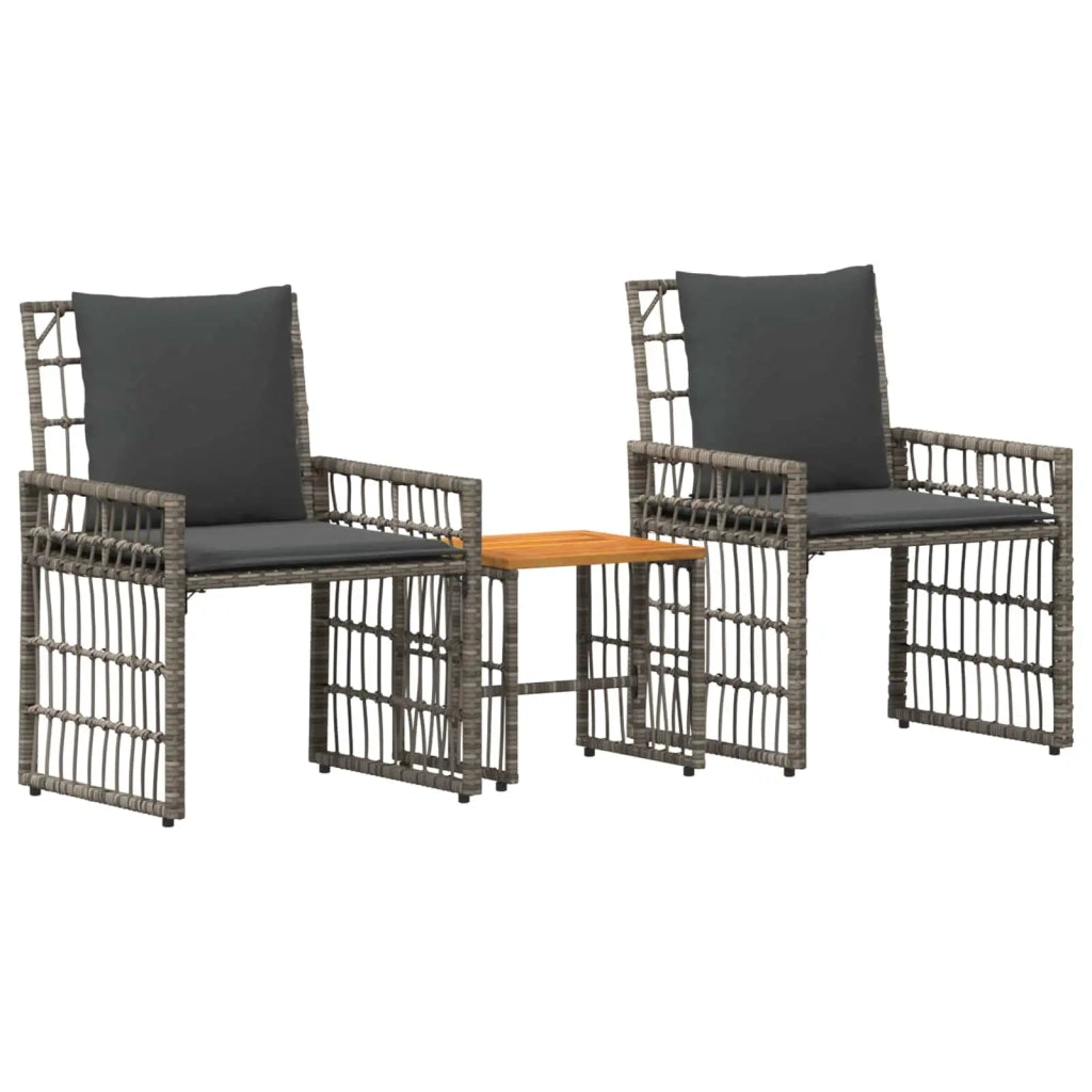 Set di Mobili da Esterno 3 pcs Nero e Grigio scuro 42025141