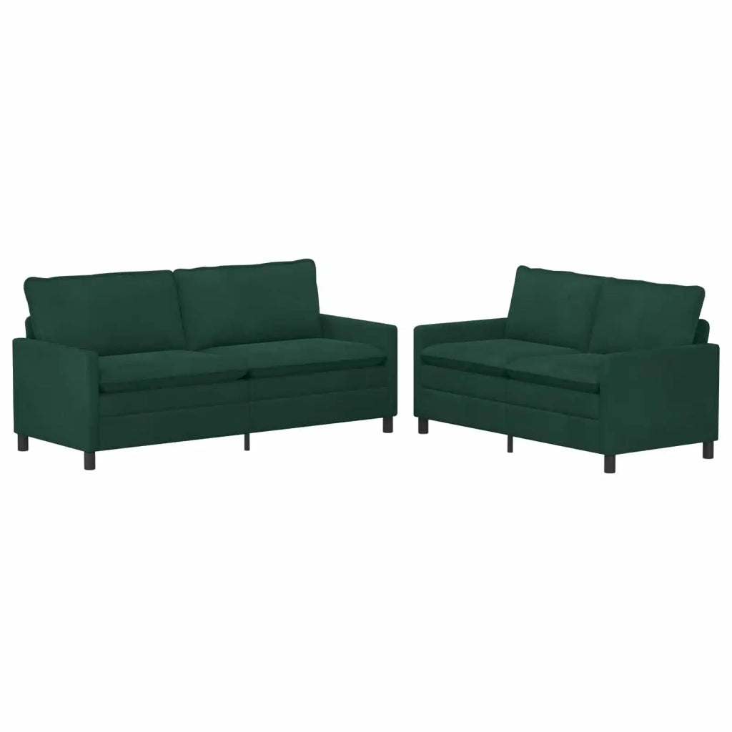 Set di divani 2 pcs Verde Scuro Velluto 3417147