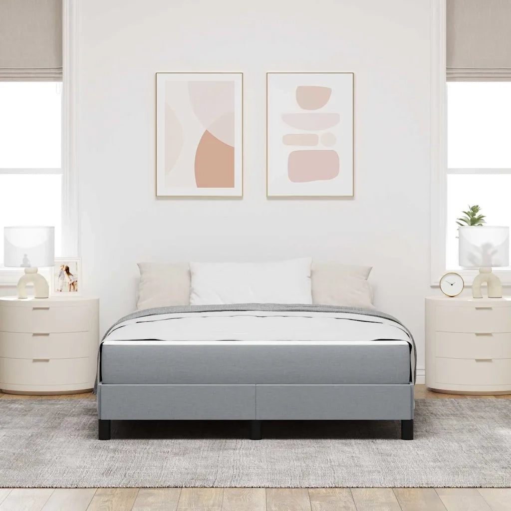 Letto a molle con materasso-Struttura Letto con Materasso Grigio chiaro 140 x 200 cm Tessuto 830796
