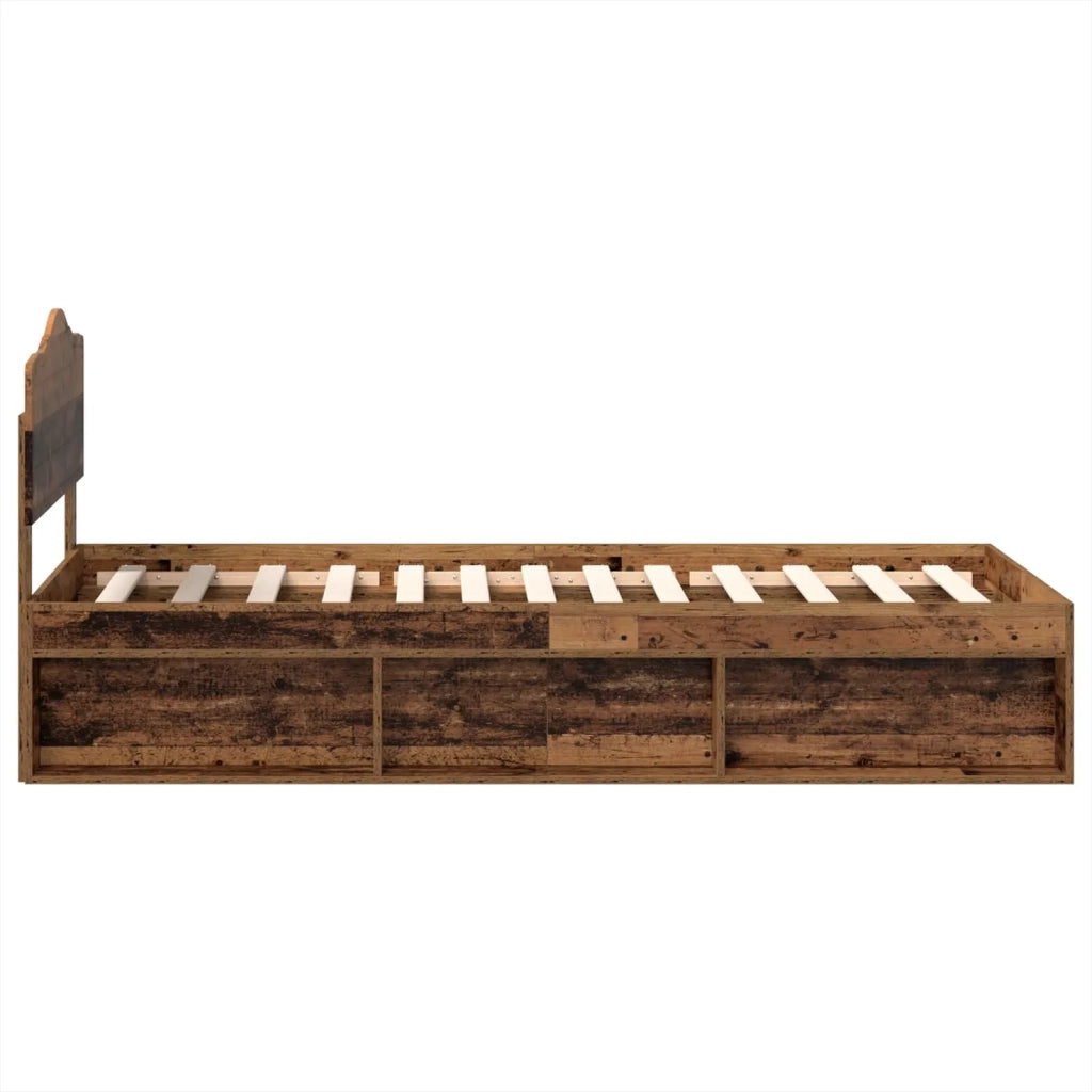 Struttura del letto-Giroletto Legno vecchio 75 x 190 cm Pino massello 579272
