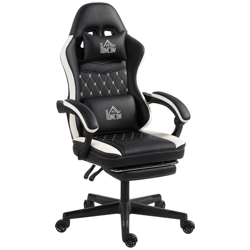 SEDIA DA GAMING Reclinabile 64x65x118-128 cm Poliestere Nero con poggiapiedi