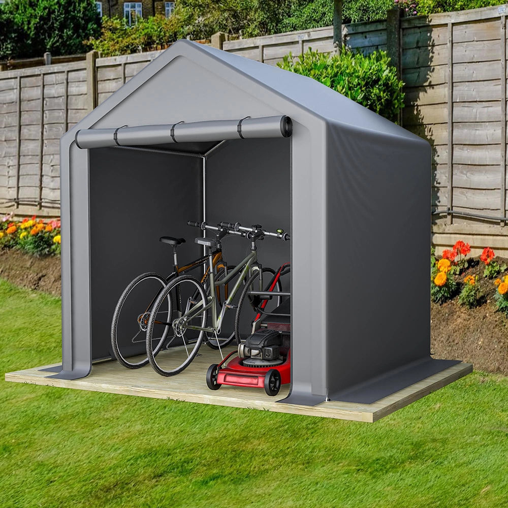 Ripostiglio per attrezzi - Xylo - 190x170x200cm - Grigio scuro - Garage per biciclette, tenda garage, capanno da giardino