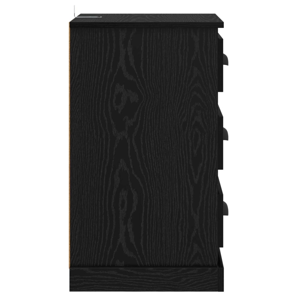 Armadio da Notte con cassetto Rovere Nero 39 x 39 x 67,5 cm 881342