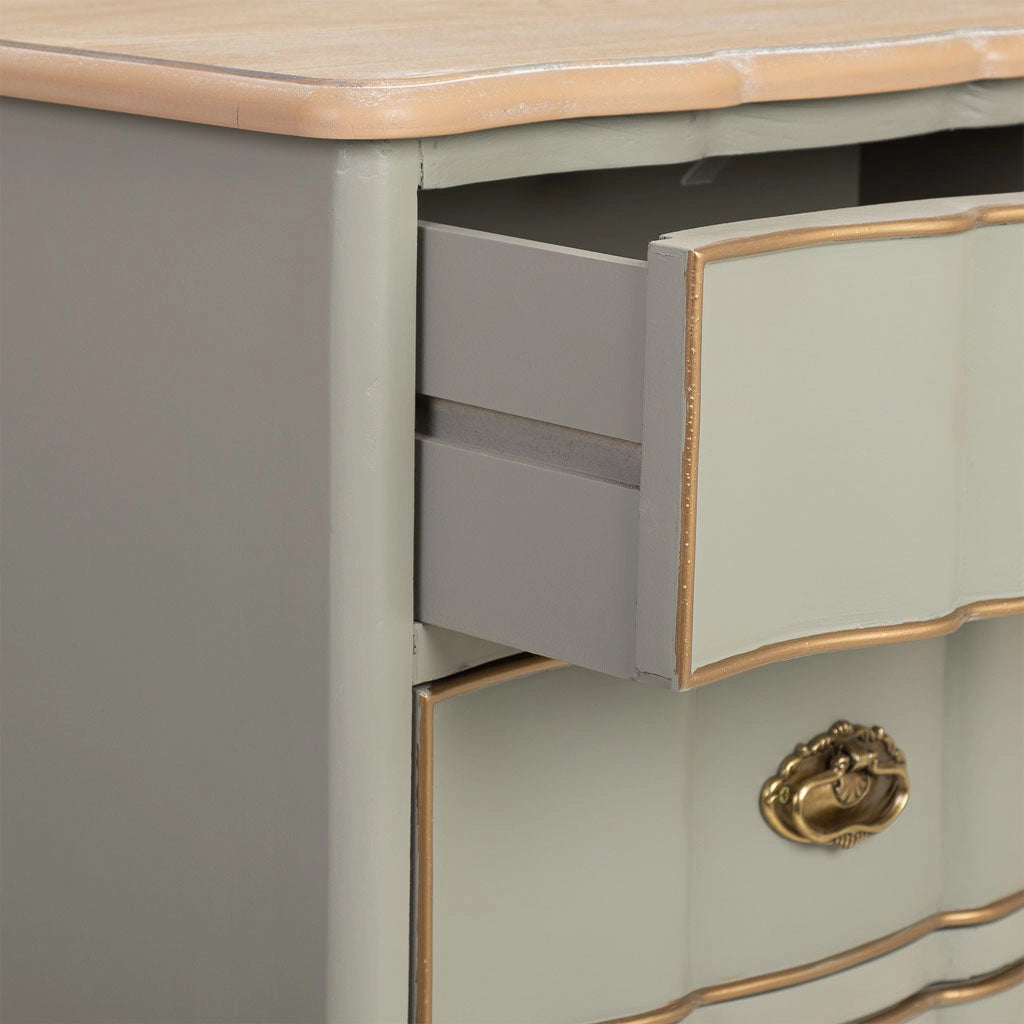Cassettiera in legno verde 50x35x110