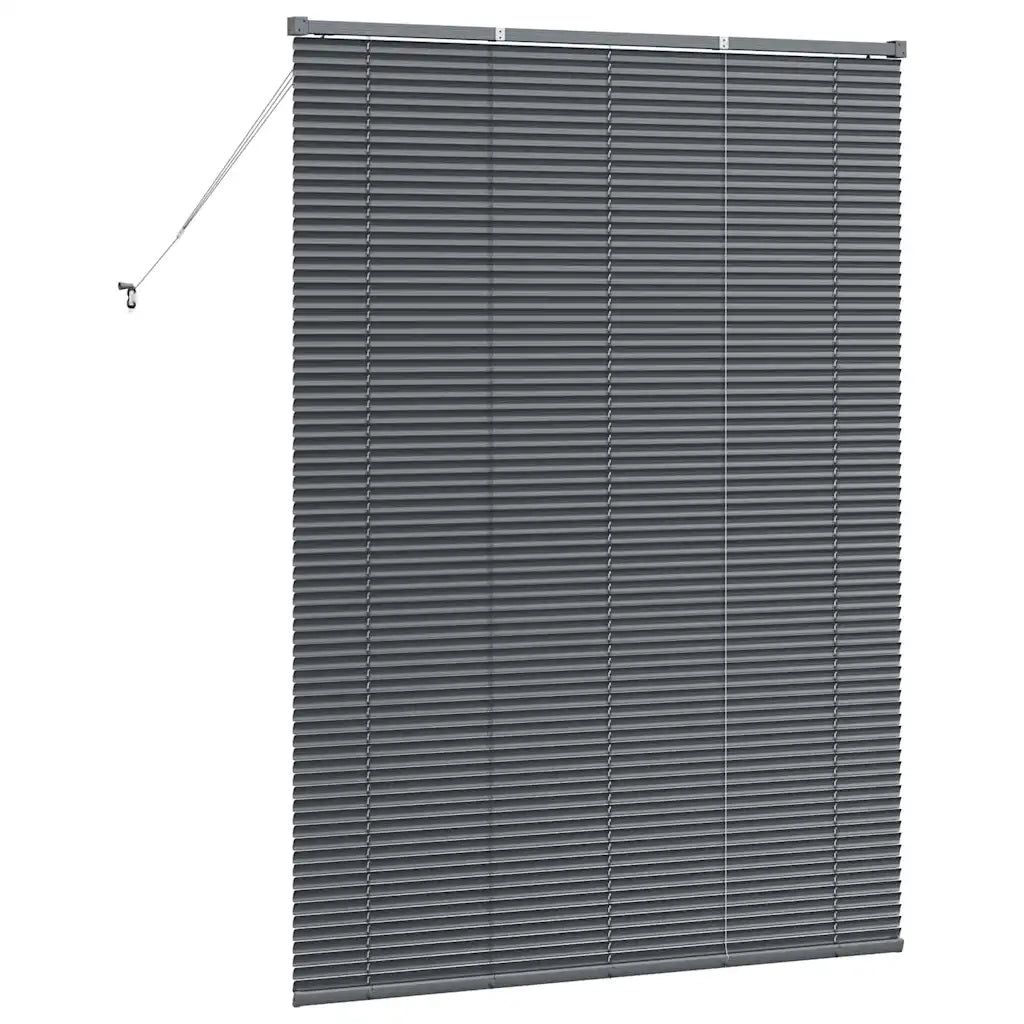 Tendaggi a Veneziana | Tenda a lamelle Grigio scuro 175 x 130 cm Alluminio