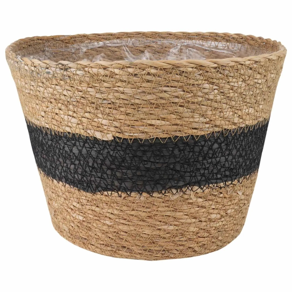 Cesti per piante in erba marina 3 pz Naturale e Nero CFW7031710