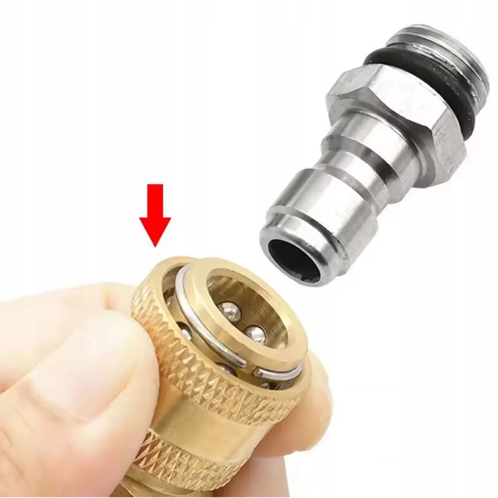 Adattatore Sgancio Rapido QC14 – 1/4" Femmina a 1/4" Maschio | Ottone + Acciaio Inox