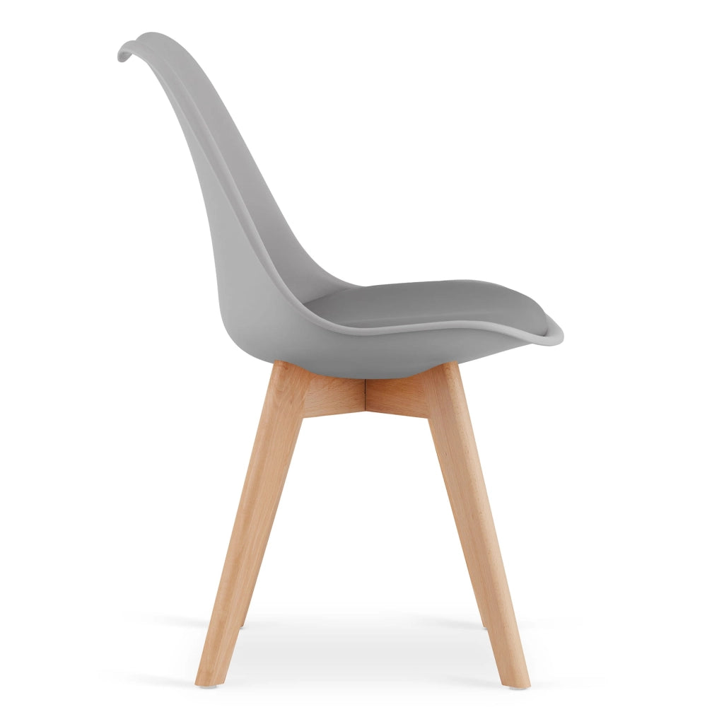 Sedia Valora RIKX grigia dal design ergonomico per il soggiorno x4
