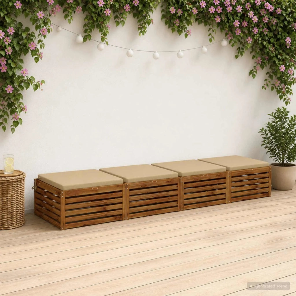 Cuscini per Sedia in 4 Pezzi SOEST 4 pz 100% Poliestere Beige 944670