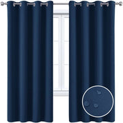 Gordini oscuranti, tende termoisolanti brevi con anelli per camera da letto, tende morbide per finestre soggiorno piccole, 334 x 466 cm, blu marino, 1 pannello