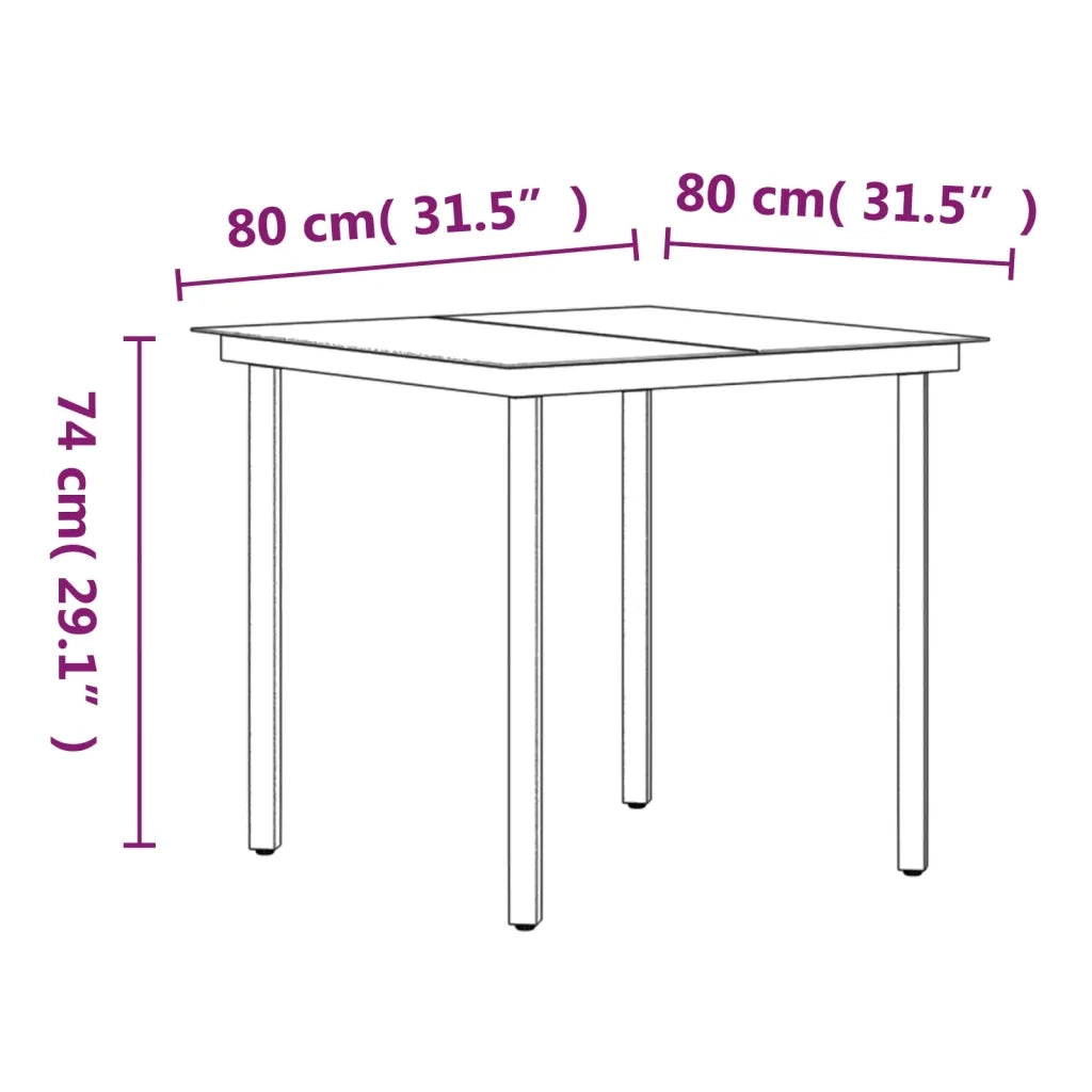 Set da Pranzo da Giardino 5 pz con Cuscini Nero 3099354
