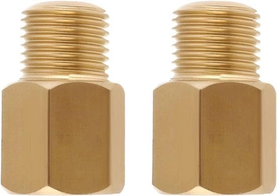 Adattatore per Messing - 1/8 BSPT Mannello - Riduttore - Fitting di Tubo in Messing - 1/8-27 NPT Femmina - Adattatore per Manometro - Adatto a - 0.095x0.5x0.8 Pollici - 2 Pezzi.