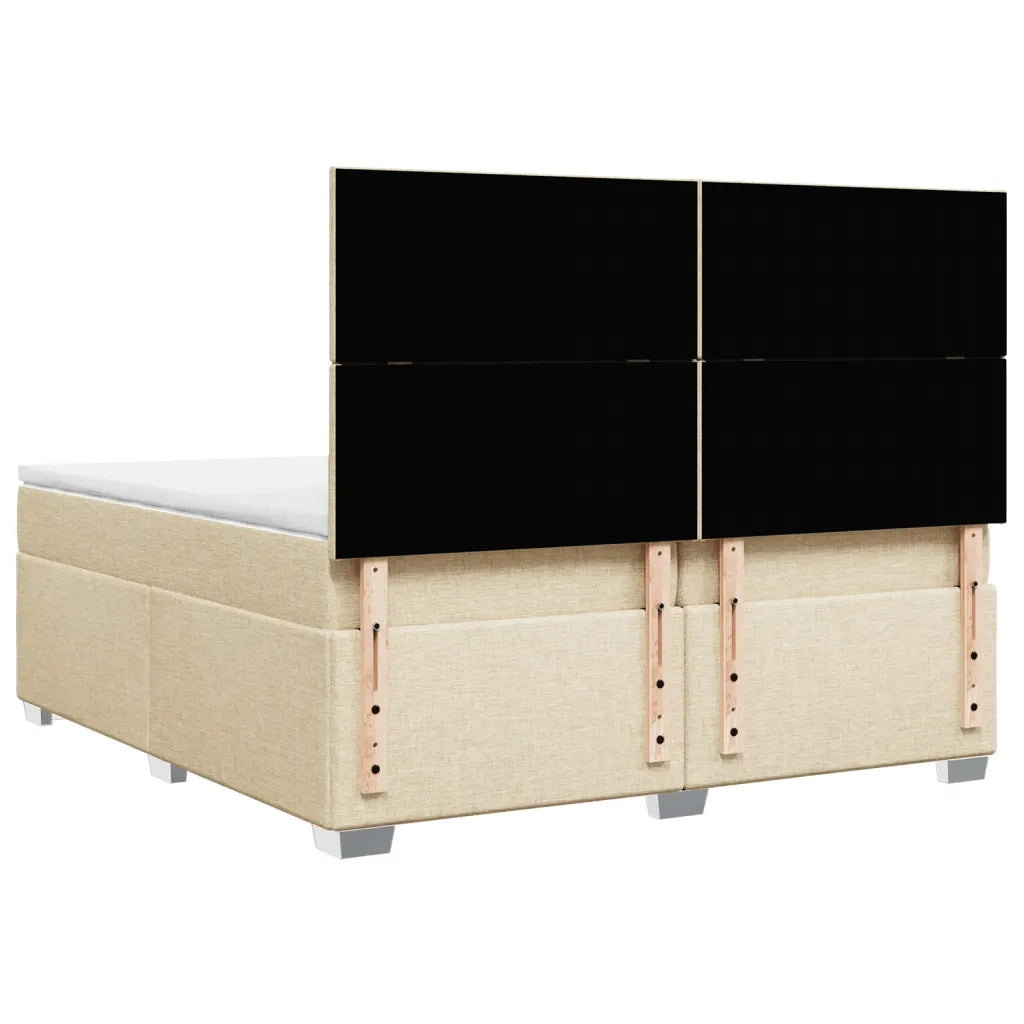 Giroletto a Molle con Materasso Crema 200x200 cm in Tessuto 3290593