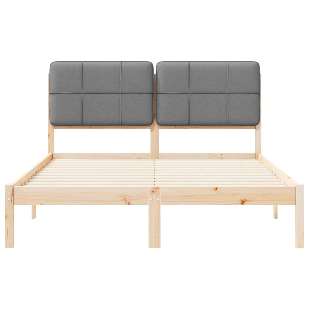 Letto con Testiera Rivestita Grigio chiaro 150 x 200 cm 877969