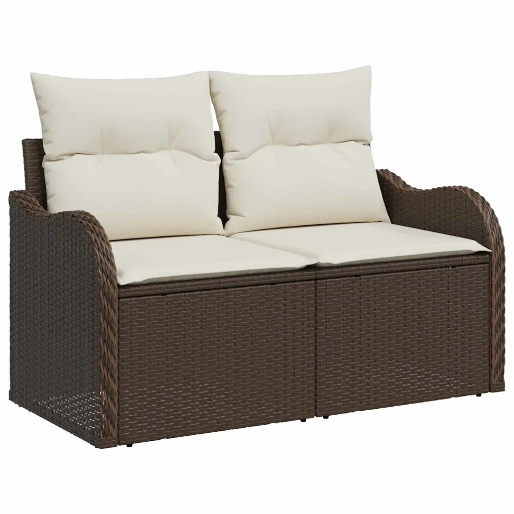 Set Divano da Giardino Marrone polyrattan
