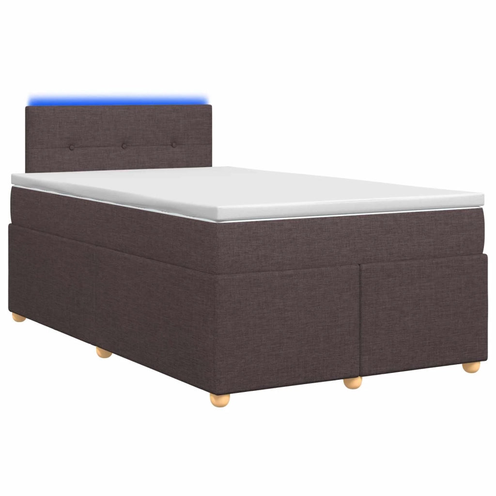 Letto box spring con materasso Marrone Scuro 120 x 200 cm 3452397