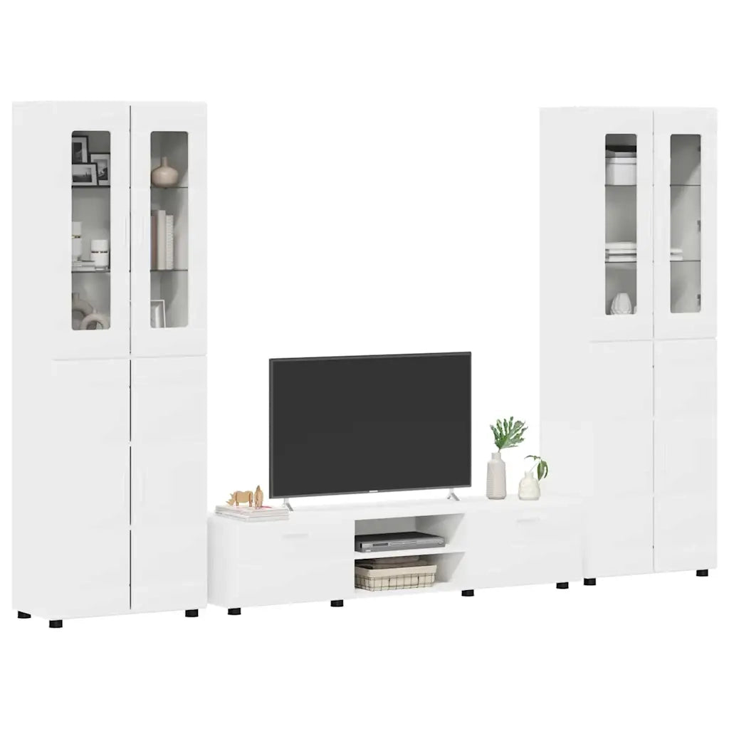 Set mobile TV con porta FLORIN 3 pcs Bianco Legno multistrato 3397994
