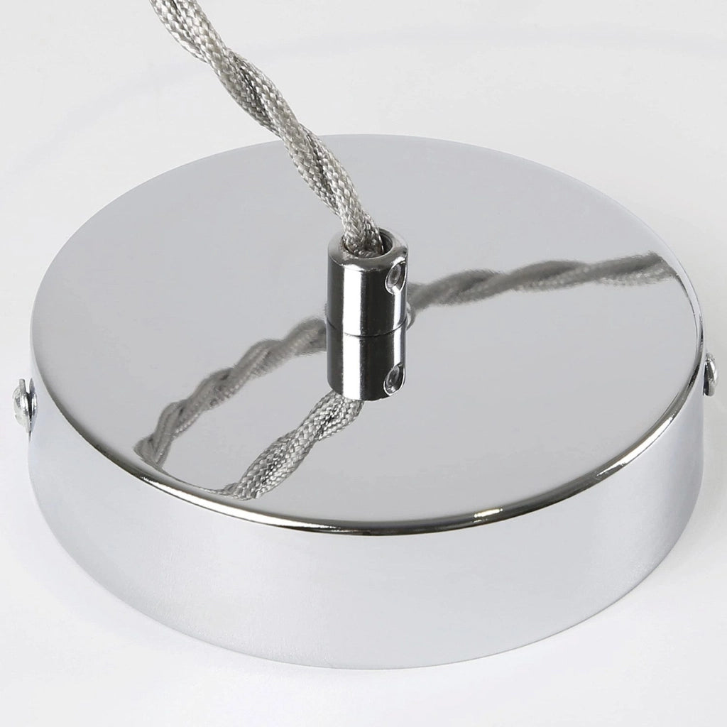 Lampada a sospensione ZMH metallo argentato diametro 10 cm E27 cavo Edison industriale retr¨° lunghezza 1.3 metri