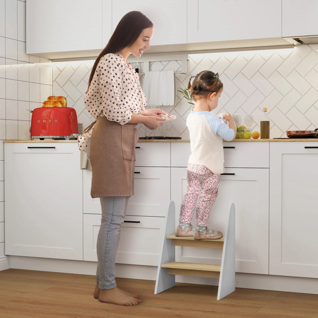 Scalino per Bambino 2 Marche ¨C zephmum ¨C Legno Bianco 20 kg