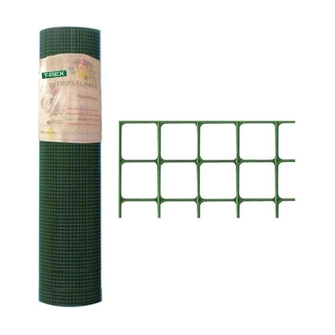 T-rex 05873 Rete Elettrosaldata Zincata e Plasticata Maglia 13x13 mm Diametro 0,90 mm Altezza 80 cm Lunghezza 10 m