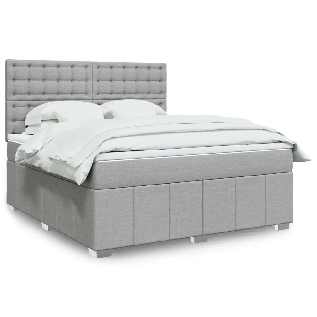 Giroletto a Molle con Materasso Grigio Chiaro180x200 cm Tessuto 3294061